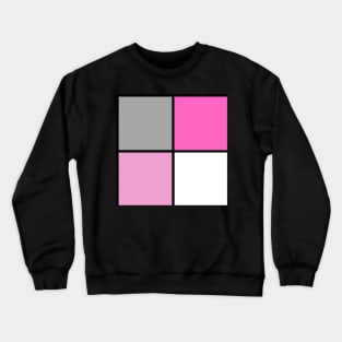 TWO TONE PINK GRAY BLOCK BLACK LINE RETRO GEOMETRIC SEAMLESS PATTERN FOR SUMMER Crewneck Sweatshirt